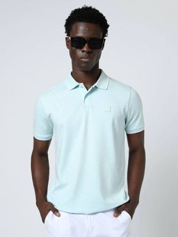 GAP - Men Blue Solid Polo T-Shirt