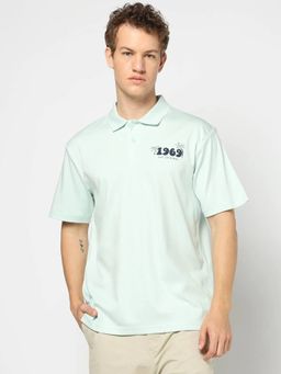 GAP - Men Blue Graphic Polo T-Shirt