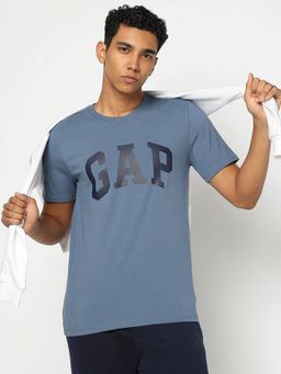 GAP - Men Blue Printed T-Shirt