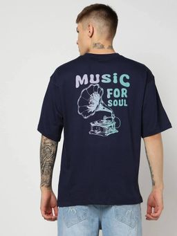 GAP - Men Navy Blue Graphic T-Shirt