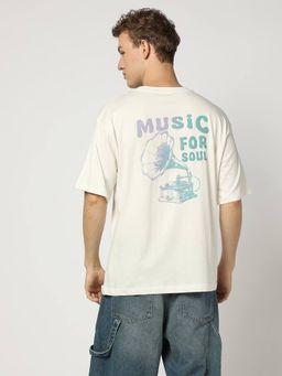 GAP - Men Off White Graphic T-Shirt