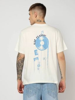 GAP - Men White Graphic T-Shirt