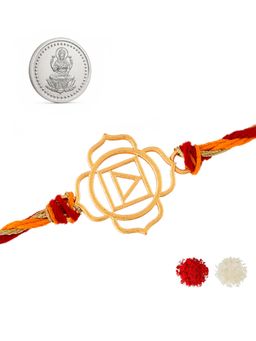 Voylla - Multi-Color Shubh Raksha Silver Coin Rakhi Gift Set