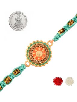 Voylla - Multi-Color Divine Prosperity Rakhi Silver Coin Gift Set