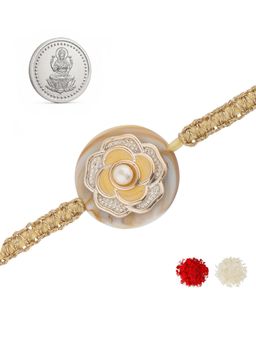 Voylla - Multi-Color Shubh Pushp Rakhi Silver Coin Gift Set