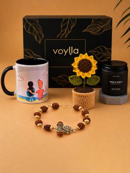Voylla - Multi-Color Warm Wishes Rudraksha Rakhi Gift Set