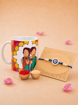 Voylla - Multi-Color Evil Eye Rakhi Gift Set