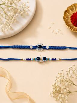 VIRAASI - Blue Evil Eye Rakhi Set of 2