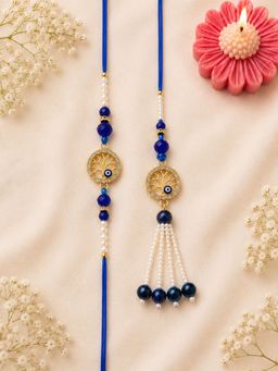 VIRAASI - Multi-Color Evil Eye Bhaiya Bhabhi Rakhi Gift Set