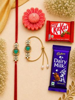 VIRAASI - Multi-Color Bhaiya Bhabhi Rakhi Gift Set