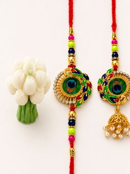 VIRAASI - Multi-Color Bhaiya Bhabhi Rakhi Gift Set