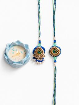 VIRAASI - Multi-Color Bhaiya Bhabhi Rakhi Gift Set