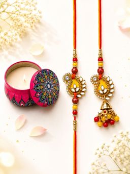 VIRAASI - Multi-Color Bhaiya Bhabhi Rakhi Gift Set