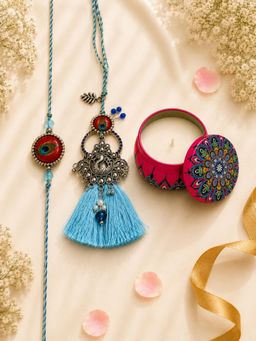 VIRAASI - Multi-Color Bhaiya Bhabhi Rakhi Gift Set