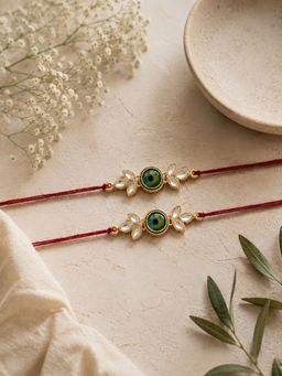 VIRAASI - Multi-Color Morpankh Bhaiya Rakhi Gift Set