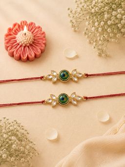 VIRAASI - Multi-Color Morpankh Bhaiya Rakhi Gift Set