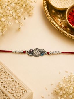 VIRAASI - Multi-Color Om Embellished Bhaiya Rakhi Gift Set