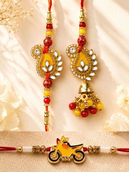 VIRAASI - Multi-Color Bhaiya Bhabhi Rakhi Gift Set