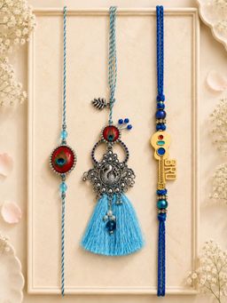 VIRAASI - Multi-Color Bhaiya Bhabhi Rakhi Gift Set