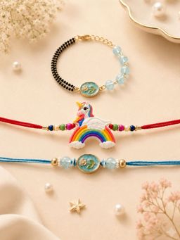 VIRAASI - Multi-Color Bhaiya Bhabhi Rakhi Gift Set