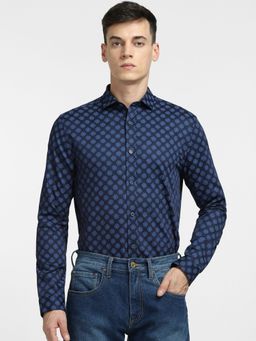 Jack & Jones - Blue All Over Print Full Sleeves Shirt