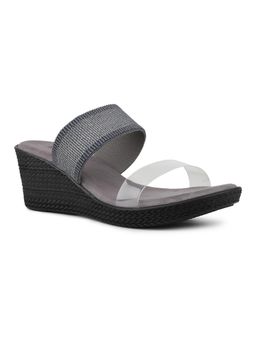 Inc.5 - Womens Grey Ethnic Transparent Round Toe Heels