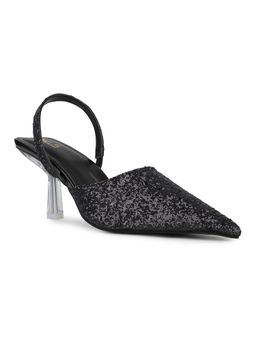 Inc.5 - Womens Black Party Wear Embellished Pointed Mules Heels
