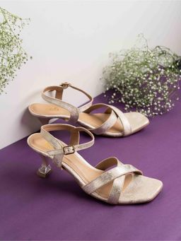 Inc.5 - Womens Gold Party Wear Solid Square Heels