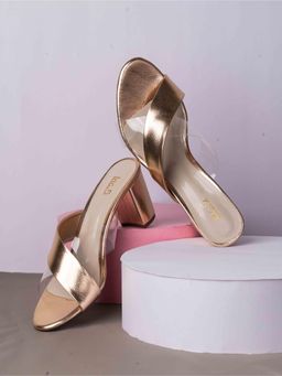 Inc.5 - Womens Rose Gold Party Wear Transparent Round Toe Heels