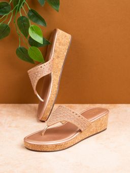 Inc.5 - Womens Rose Gold Solid Round Toe Ethnic Heels