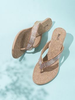 Inc.5 - Womens Rose Gold Embellished Round Toe Ethnic Heels