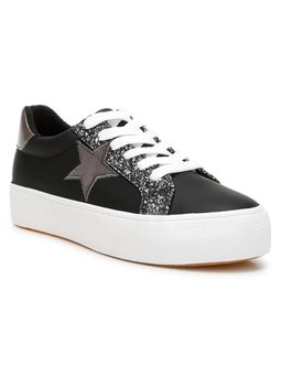 London Rag - Glitter Patch Chunky Black Sneakers