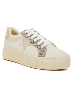 London Rag - Metallic Star Glitter Beige Sneakers