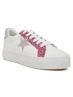 London Rag - Metallic Star Glitter White Sneakers
