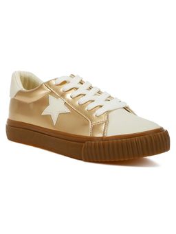 London Rag - Metallic Faux Leather Star Gold Sneakers