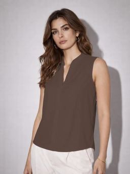 Cove and Lane - Sora Top in Soft Suit - Mocha