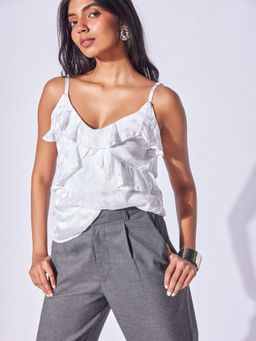 The Label Life - White Burnout Half Top