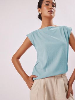 The Label Life - Sky Boat Neck top