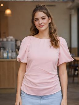 Don’t be basic - Pink Solid Short Sleeves Top