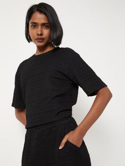 max - Women Textured Drop Shoulder Top