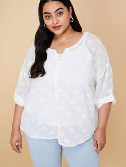 max - Women Textured Top with Cami Top