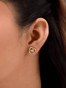 Voylla - Golden Knot Lab-Grown Diamond Stud Earrings
