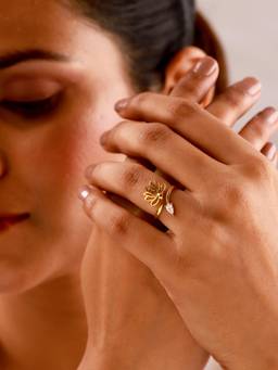 Voylla - Sacred Symbols Lotus Accent Ring (Adjustable)