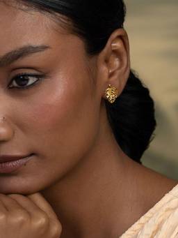 Shaya by CaratLane - Prosperity Leaf Studs Earrings in Gold Plated 925 Silver
