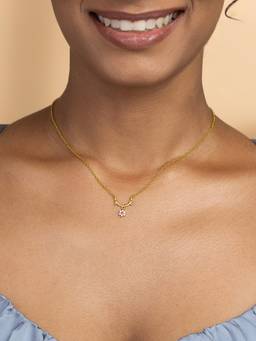 Shaya by CaratLane - Festival of Petals Necklace in Gold Plated 925 Silver