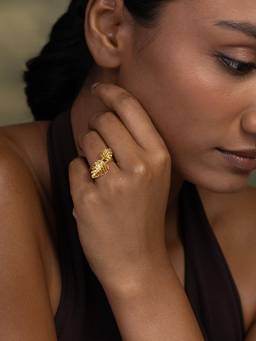 Shaya by CaratLane - Bloom Ring in Gold Plated 925 Silver