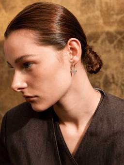 ZAISHA - Lustre Zircon Heart Earrings - 18K Gold Plating