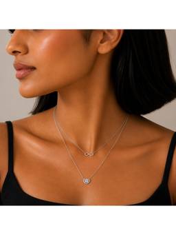MINOUS - Silver Infinity Layered Necklace