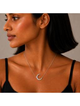 MINOUS - Silver Crescent Moon Necklace