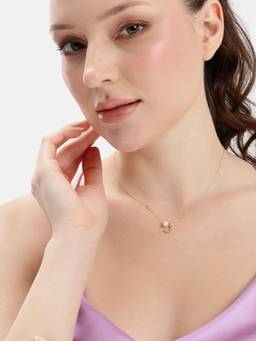 MINOUS - Silver Celestial Pearl and Multicolor Gold Necklace